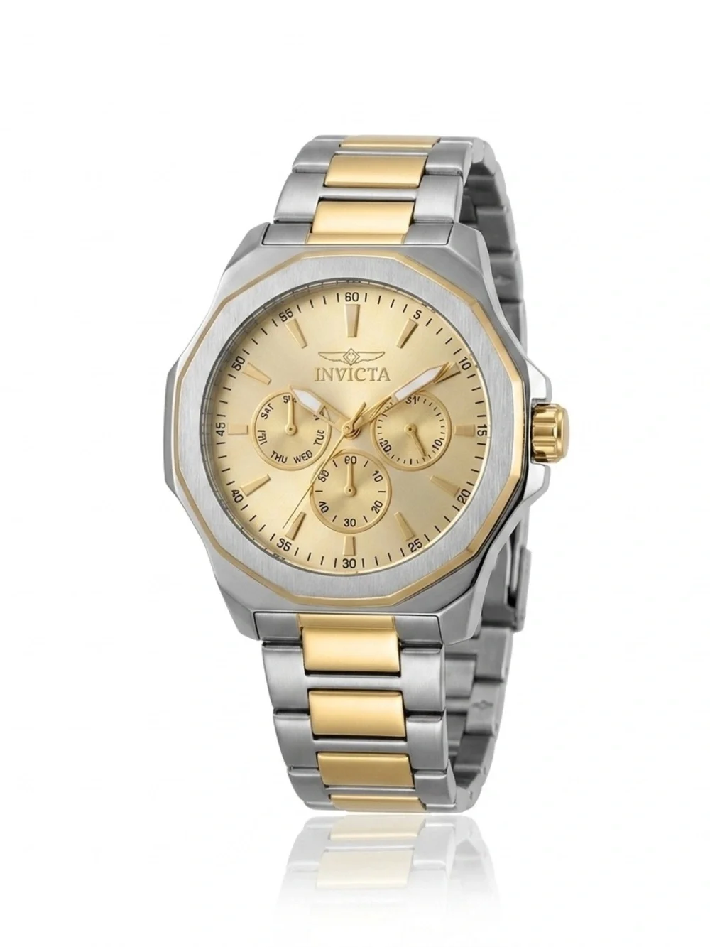 Invicta Two-Tone Gold and Silver Stainless Steel Chronograph Watch